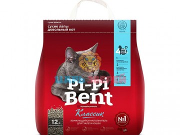 Pi-Pi-Bent (Пи-Пи-Бент) - Комкующийся наполнитель Классик, 5 кг (12 л)