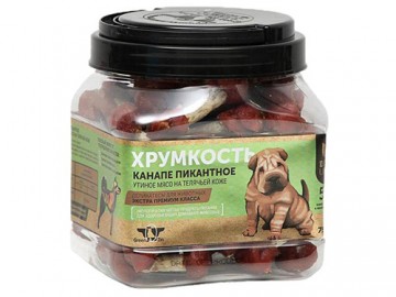 Green Qzin (Грин Кьюзин) - Лакомства для собак «Хрумкость» Сушёные гантельки с курицей, развес 1 г