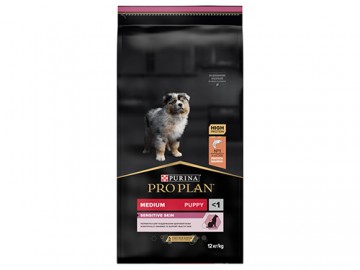 Pro Plan (Про План) - Medium Puppy Sensitive Skin, Сухой корм для щенков с чувствительной кожей, с лососем и рисом, 12 кг