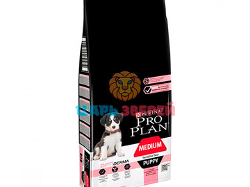 Pro Plan (Про План) - Medium Puppy Sensitive, Корм для щенков с чувствительной кожей с лососем и рисом, 12 кг