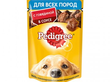 Pedigree (Педигри) - Влажный корм для собак со вкусом говядины в соусе, пауч 85 г