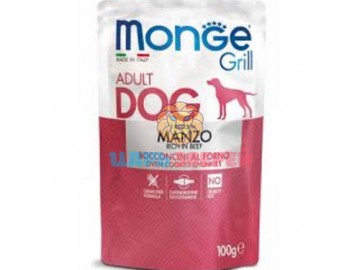 Monge (Монже) - DOG GRILL, влажный корм для собак с говядиной, пауч 100 г