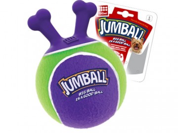 GiGwi (Гигви) - Jumball, Игрушка для собак Мяч теннисный c ручками, зеленый, 18 см 75363