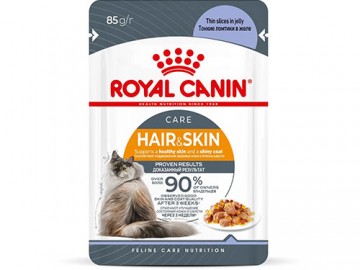 Royal Canin (Роял Канин) - Hair & Skin IN JELLY, кусочки в желе для кошек с чувствительной кожей или проблемной шерстью, пауч 85 г