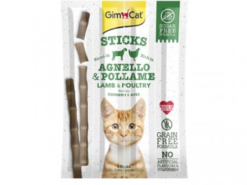 GimCat (ДжимКэт) - Лакомые палочки для кошек с ягненком и курицей, 5 г (штучно)