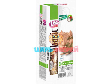 LoLo Pets (Ло-Ло Петс) - Палочки для шиншилл с кокосом и лепестками упаковка 2 шт