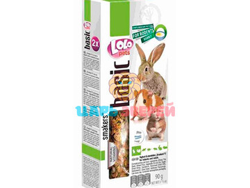 LoLo Pets (Ло-Ло Петс) - Палочки для грызунов и кролика с йогуртом и одуванчиками упаковка 2 шт