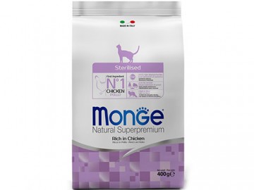 Monge (Монже) - Daily Line Cat Sterilized Chicken, Сухой корм для стерилизованных кошек с курицей, 400 г