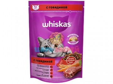 Whiskas (Вискас) - Вкусные подушечки для кошек с паштетом Аппетитное ассорти с говядиной, кроликом и ягненком, 350 г