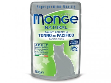 Monge (Монже) - Pacific tuna in Jelly, Влажный корм для кошек тихоокеанский тунец в желе, пауч 80 г