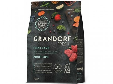 Grandorf (Грандорф) - Fresh Dog Adult Mini Lamb&Sweet Potato, Сухой беззерновой корм с живыми пробиотиками для взрослых собак мелких пород, с ягненком и бататом, 3 кг