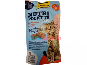 GimCat (ДжимКэт) - Nutri Pockets Fish with salmon, Подушечки с лососем, 60 г