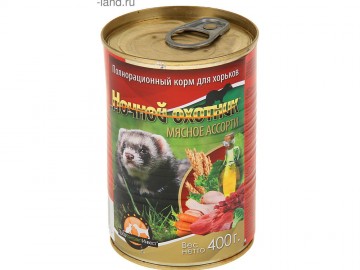 Ночной охотник - Корм для хорьков, 400 г банка