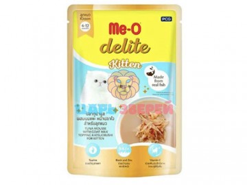 ME-O (МЕ-О) - Delite, Корм для котят с кусочками тунца со вкусом козьего молока и Кацуобуси, пауч 70 г