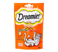 Dreamies (Дримс)  - Хрустящие подушечки для кошек с курицей, 60 г