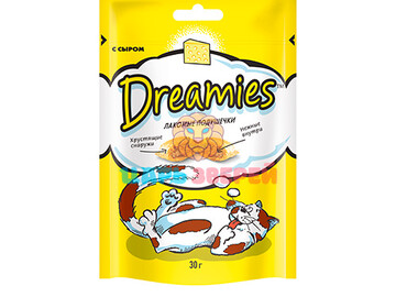 Dreamies (Дримс)  - Хрустящие подушечки для кошек с сыром, 30 г