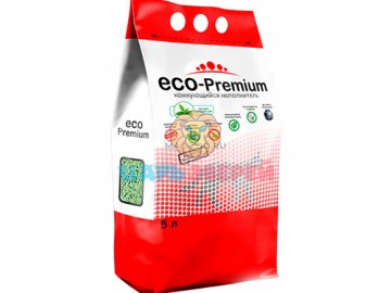 ECO-Premium (ЭКО-Премиум) - Комкующийся древесный наполнитель с ароматом Зеленого чая, 5 л (1,9 кг)