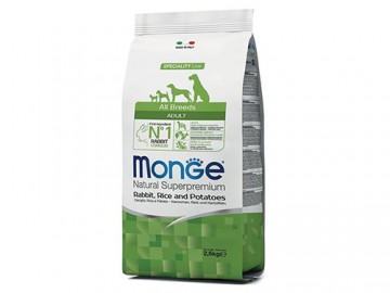 Monge (Монже) - Speciality Line All Breeds Adult Rabbit, сухой корм для собак с кроликом, рисом и картофелем, 15 кг