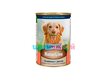 Happy dog (Хэппи дог) - Влажный корм для собак всех пород пород со вкусом телятины и риса, 400 г