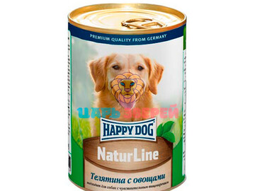 Happy dog (Хэппи дог) - Влажный корм для собак всех пород пород со вкусом телятины и овощей, 400 г