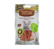 Деревенские лакомства - Лакомства для Кошек Кусочки куриные нежные, 45 г