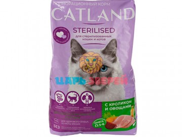 Catland (Кэтлэнд) - Adult Sterilised, Сухой корм для стерилизованных кошек с кроликом и овощами, 10 кг