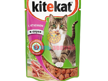 Kitekat (Китекет) - влажный корм для кошек с ягненком в соусе, пауч 85 г