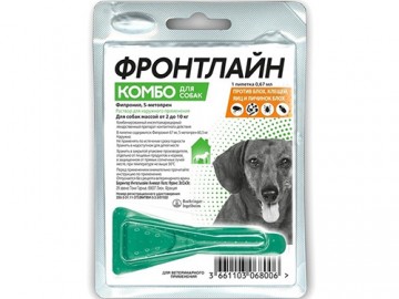 Frontline (Фронтлайн) - Комбо для собак 2-10 кг S (0,67 мл), упаковка 1 пипетка