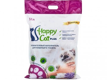 Happy Cat (Хэппи Кэт) - Силикагелевый наполнитель с ароматом лаванды, 11 л (5 кг)