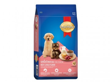 SMARTHEART (СМАРТХАРТ) - Корм для щенков всех пород со вкусом говядины с молоком, 10 кг