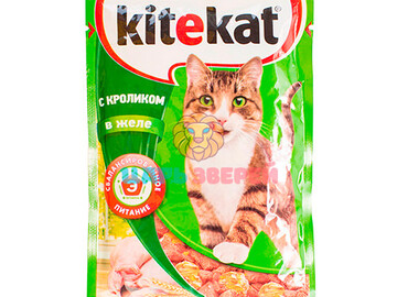 Kitekat (Китекет) - влажный корм для кошек с кроликом в желе, пауч 85 г