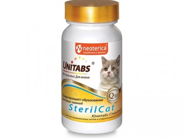 Unitabs (Юнитабс) - Витамины для стерилизованных кошек SterilCat с Q10, 120 табл