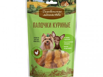 Деревенские лакомства - Лакомства для Собак Мини-пород Палочки куриные, 55 г