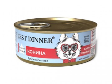 Best Dinner (Бест Диннер) - VET PROFI Gastro Intestinal, Влажный корм для собак при проблемах пищеварения, с кониной, баночка 100 г