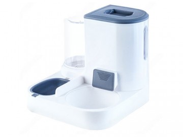 WOGY (Уоджи) - Автопоилка-автокормушка для кошек и собак 27,5 х 27,5 х 25 см, бутылка 950 мл, сетка для очистки воды, заглушка