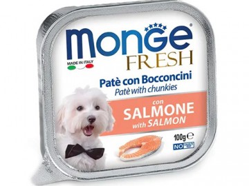 Monge (Монже) - Fresh Dog with Salmon, нежный паштет для собак с лососем, ламистер 100 г