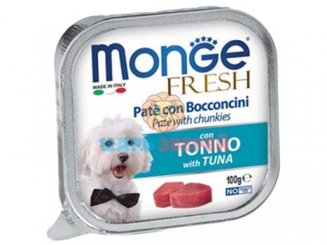 Monge (Монже) - Fresh Dog with Tuna, нежный паштет для собак с тунцом, ламистер 100 г