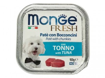 Monge (Монже) - Fresh Dog with Tuna, нежный паштет для собак с тунцом, ламистер 100 г