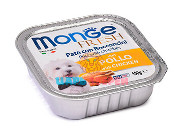 Monge (Монже) - Fresh Dog, нежный паштет для собак с курицей, ламистер 100 г