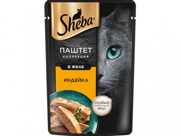 Sheba (Шеба) - Влажный корм для кошек нежный паштет с индейкой, в желе, пауч 75 г