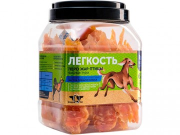 Green Qzin (Грин Кьюзин) - Лакомство для собак «Легкость», Сушеная куриная грудка, банка 750 г