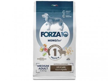 Forza10 (Форца10) - MonoDiet Adult Medium Agnello, корм для взрослых собак средних пород со вкусом ягненка, 12 кг