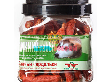 Green Qzin (Грин Кьюзин) - Лакомство для собак «Пикник 2» Сушеные колбаски из кролика, банка 750 г