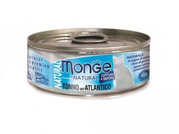 Monge (Монже) - Natural Tonno, Влажный корм для кошек с атлантическим тунцом в соусе, баночка 80 г
