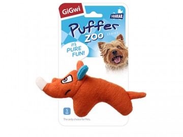 GiGwi (Гигви) - Игрушка для собак Носорог с пищалкой, 14 см 75531