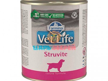 Farmina (Фармина)  - Vet Life Dog Struvite,   Диетический корм при мочекаменной болезни у взрослых собак с рыбой и картофелем, баночка 300 г