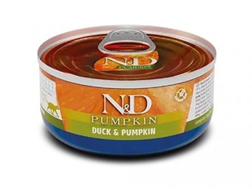 Farmina N&D (Эн Дэ) - Cat Duck & Pumpkin, Влажный беззерновой корм для взрослых кошек с тыквой и уткой, баночка 70 г