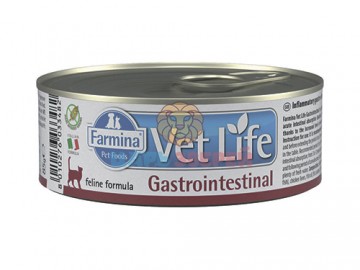 Farmina (Фармина) - Vet Life Cat Gastrointestinal, Диетический корм при нарушении пищеварения у взрослых кошек, баночка 85 г