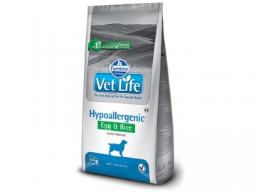 Farmina (Фармина) - Vet Life Dog Hypoallergenic Egg & Rice, Сухой корм для взрослых собак с пищевой аллергией с куриным яйцом и рисом, 12 кг