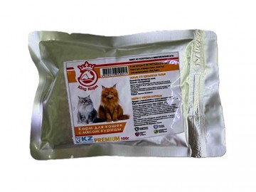 King (Кинг) корм - Влажный корм для кошек с мясом курицы, пауч 100 г
